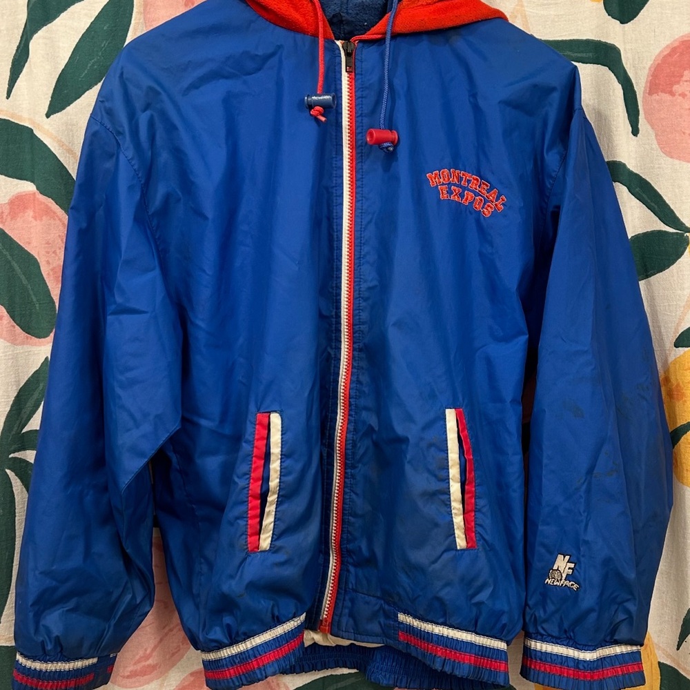 Vintage Blue and Red Windbreaker Jacket